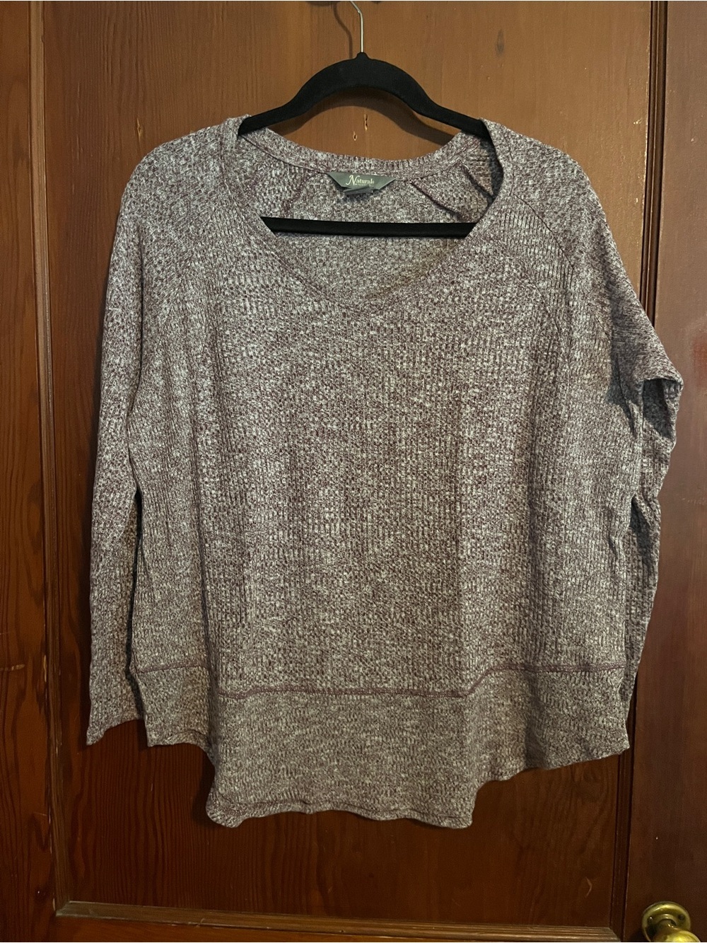 Natural Reflections Heathered Mauve Knit Top